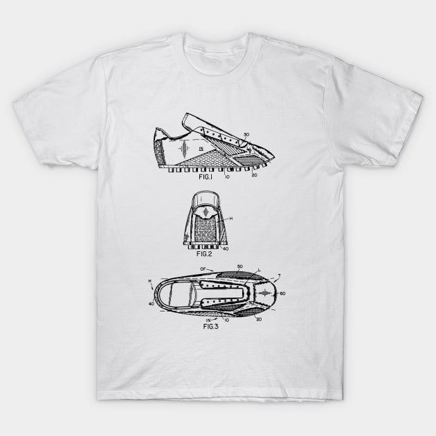 Soccer Training Shoe Vintage Patent Hand Drawing T-Shirt by TheYoungDesigns